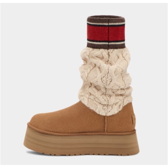 UGG Classic Sweater Letter Boot Chestnut - Picture 4 of 5